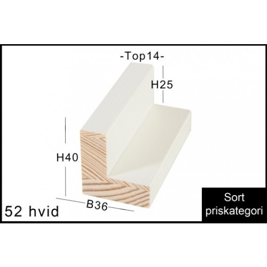 SVÆVERAMME NR. 52 HVID M/STRUKTUR