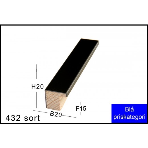 Fotoramme Nr. 432 Sort m/sølv