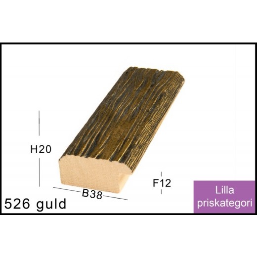 Fotoramme Nr. 526 Guld M/Sort Special Størrelse