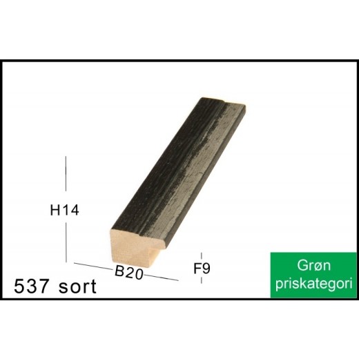 Fotoramme Nr. 537 Sort M/Sølv