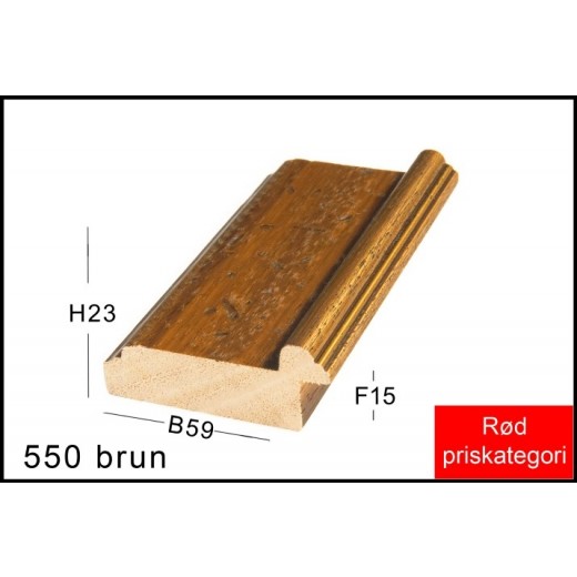 Fotoramme Nr. 550 Brun M/Guld Special Størrelse