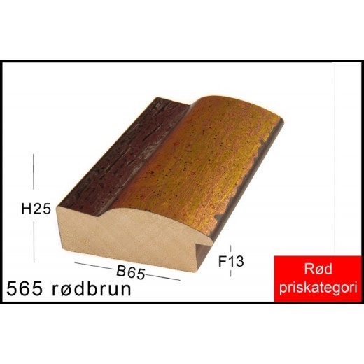 Fotoramme Nr. 565 Brun M/Guld Special Størrelse