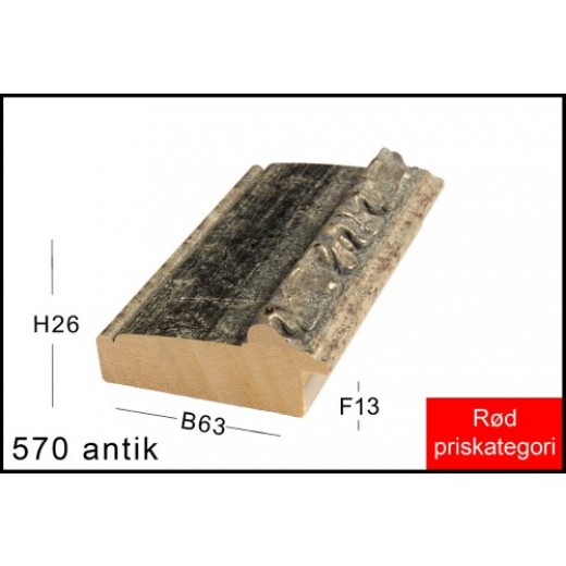 SPEJL I RAMME NR. 570 ANTIK