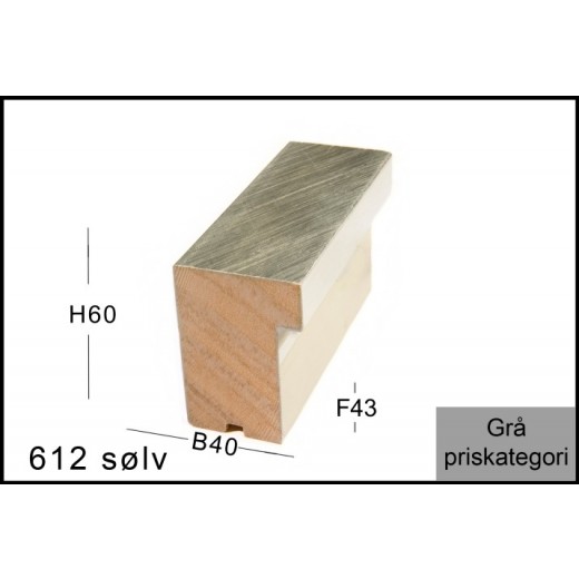 Fotoramme Nr. 612 krydsrevet Sølv