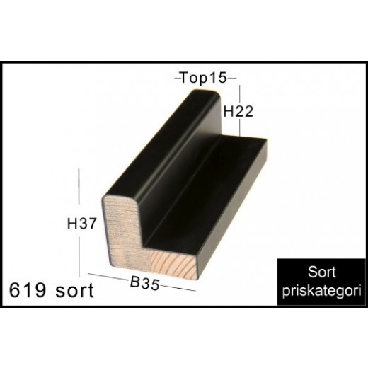 SVÆVERAMME NR. 619 MAT SORT 