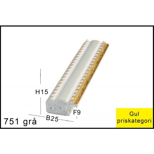 Fotoramme Nr. 751 Grå M/Guld