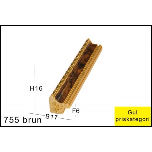 Fotoramme Nr. 755 Brun M/Guld Special Størrelse