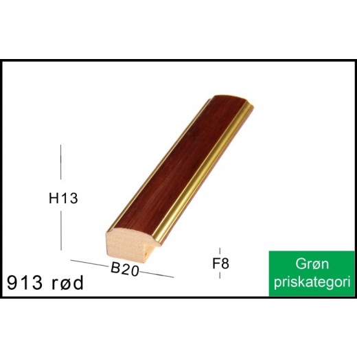 Fotoramme Nr. 913 Rødbrun M/Guld Special Størrelse