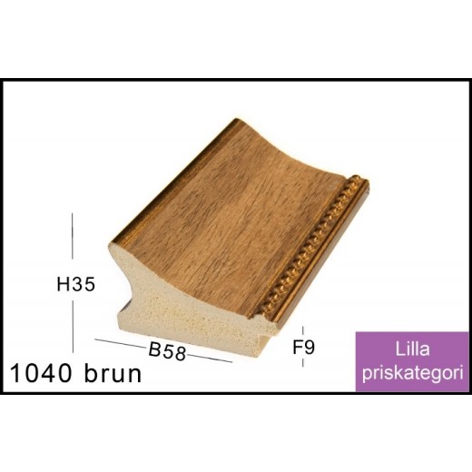 Fotoramme Nr. 1040 Brun M/Guld Special Størrelse