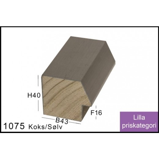 Fotoramme Nr. 1075 Koks/sølv