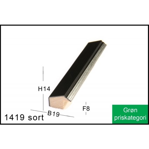 Fotoramme Nr. 1419 Sort M/Sølv