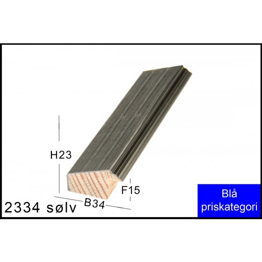 Fotoramme Nr. 2334 Sort M/Sølv Special Størrelse