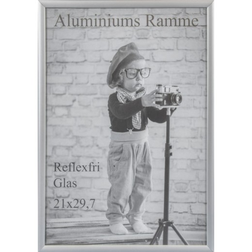 Mat sølv alu ramme