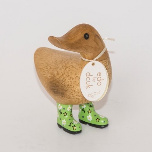 Dcuk Baby And med gummistøvler grøn blomstret 13 cm