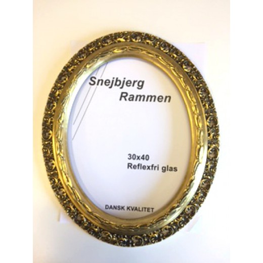 OVAL TRÆRAMME KM 14 GULD