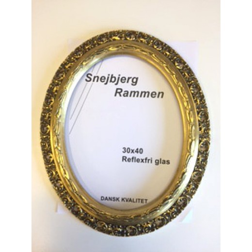 OVAL TRÆRAMME GULD - OR 60