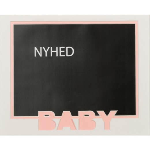 Dobbelt passepartout m/ rødt "BABY" 24x30