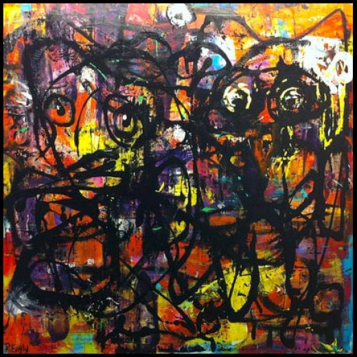 Rosita Engly. Rosita Engly 100x100 cm i svæveramme.