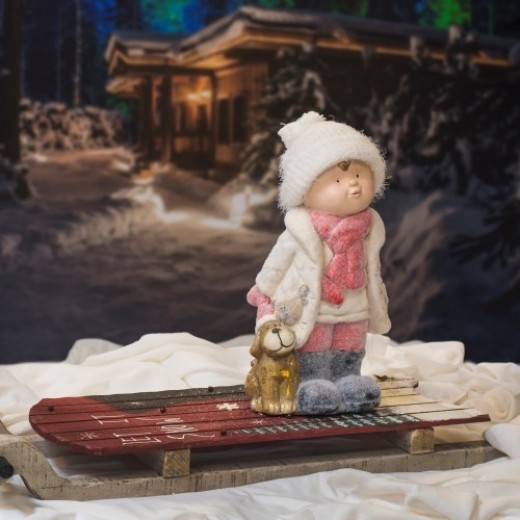 Julefigurer - Dreng med hund