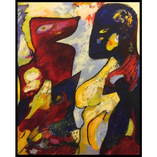 Inger Pedersen 80x100 cm. Maleri af Inger Pedersen 80x100 cm i svæveramme