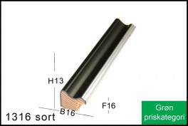 Fotoramme Nr. 1316 Sort M/Sølv