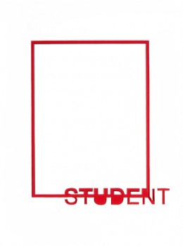 PP119 - Dobbelt passepartout m/ rødt "Student" 30x40