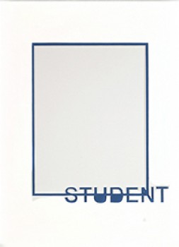 PP121 - Dobbelt passepartout m/ blåt "Student" 30x40