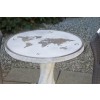 Cafébord med Verdenskort i granit dia 70 cm.