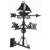 Vejrhane - sort støbejern (Sejlbåd) 55 cm - Stor
