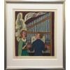 Heerup Litografi - 'Syngende par ved orgel' (E.A. + Signeret) 