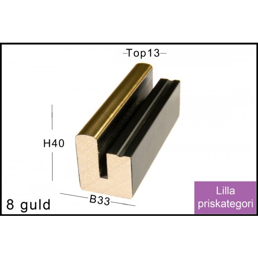 22 SORT M/ PASSEPARTOUT - 4MM HÅNDMALET