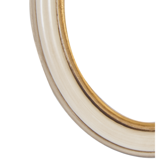 10 Oval træramme Råhvid
