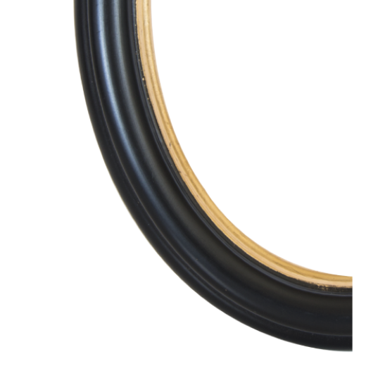 10 Oval træramme Sort m/guld