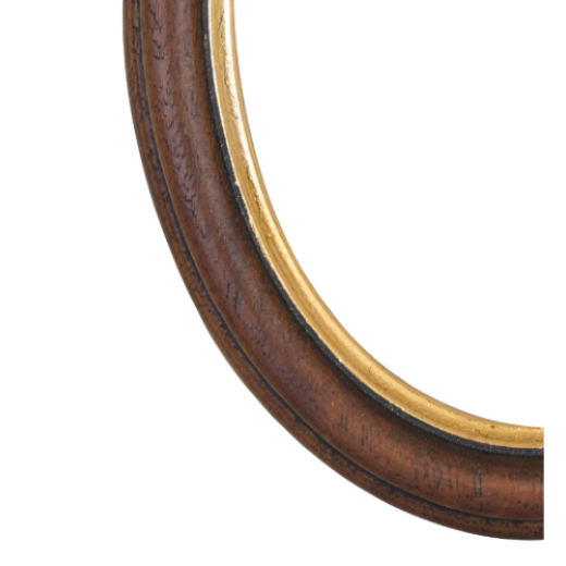 10 Oval træramme Walnød m/guld