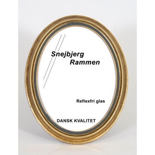M06 Oval træramme Guld