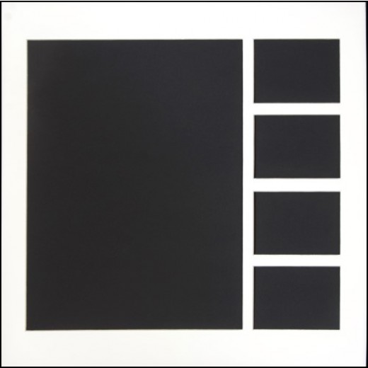 Kvartals passepartout med 4 stk. 9x12 + 1 stk. 30x40 huller