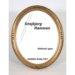 Oval træramme Guld