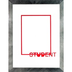 PP119 - Dobbelt passepartout m/ rødt "Student" 30x40