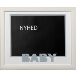 Dobbelt passepartout m/ blåt "BABY" 24x30