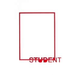 PP119 - Dobbelt passepartout m/ rødt "Student" 30x40