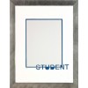 PP121 - Dobbelt passepartout m/ blåt "Student" 30x40