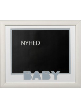 Dobbelt passepartout m/ lyseblåt "BABY" 24x30