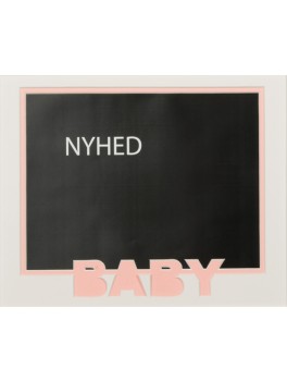 pp107 dobbelt passepartout m/ lyserødt "BABY"