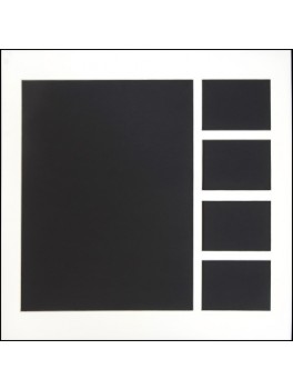 Kvartals passepartout med 4 stk. 9x12 + 1 stk. 30x40 huller